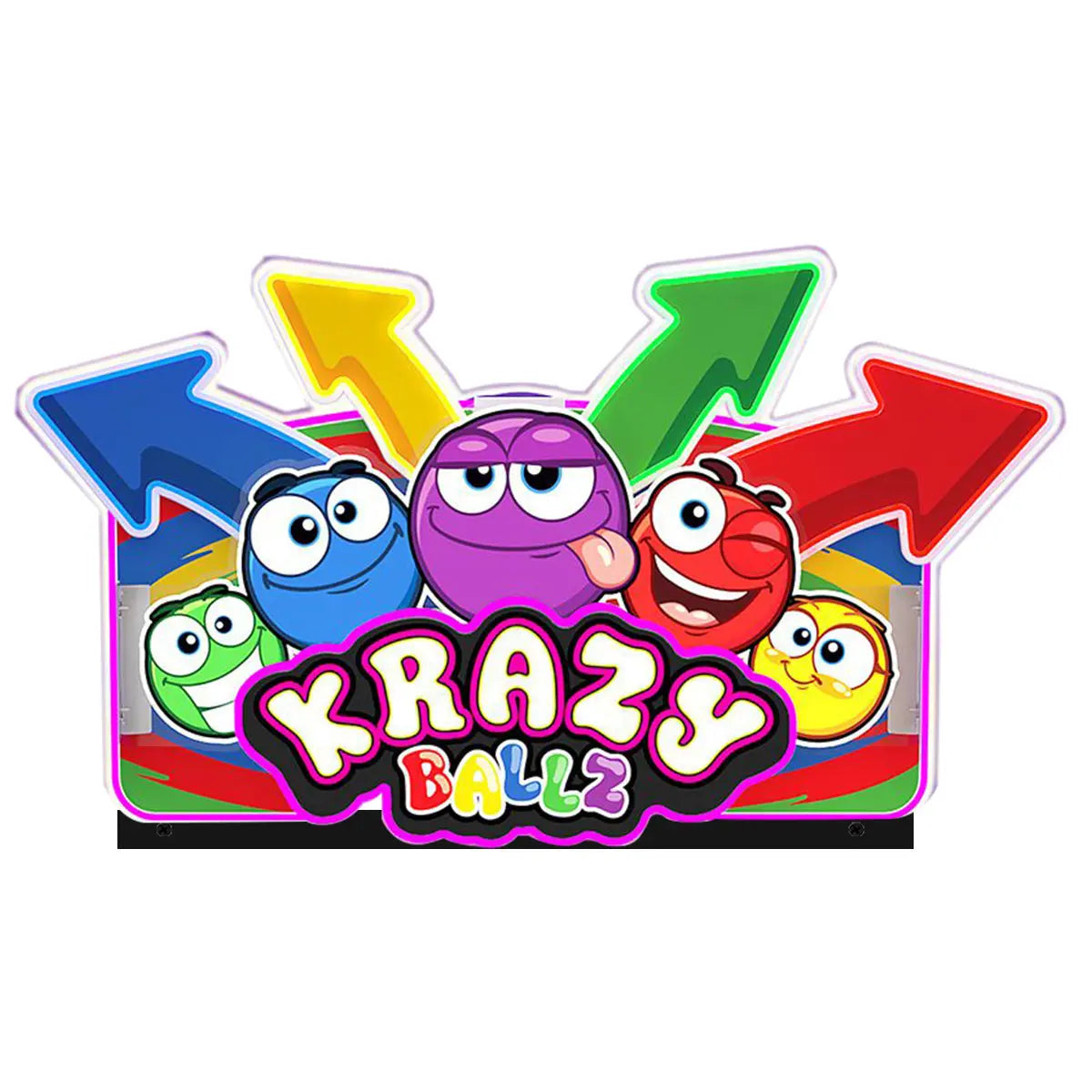 Krazy Ballz 3D Acrylic RGB LED Topper, For Arcade Game Room Decor, Mans Cave Decor FYLZGO Signs