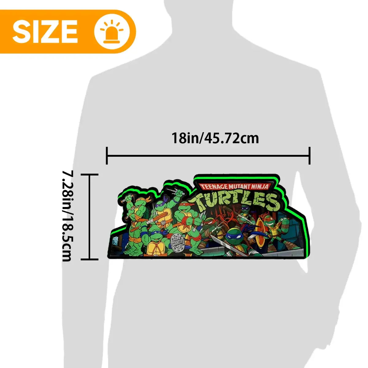 TMNT Teenage Mutant Ninja Turtle Pinball Topper, 3D Printed Lightbox Powered by USB Band Dimm Wall Art Decor Man's Cave FYLZGO Signs