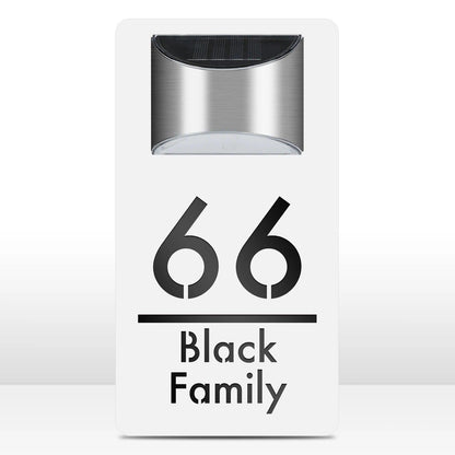 Personalized Solar House Sign LED Light Acrylic Plate Customized Address Plaque FYLZGO Custom