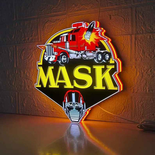 M.A.S.K. Kenner LED Lightbox Sign - 3D Printed Logo, USB Powered, 4 Sizes