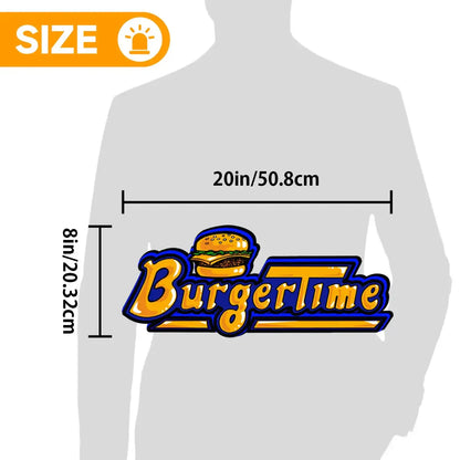 Burger Time Logo 3D Printed LED Lightbox for Gaming Room Decor, Classic Arcade Gaming Lightbox FYLZGO Signs