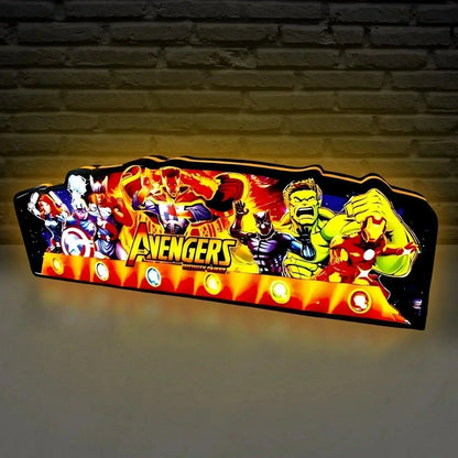 New Arrival Avengers Infinity Quest Pinball Topper 3D printed lightbox art Marvel LED, Dimmable, and USB powered FYLZGO Signs