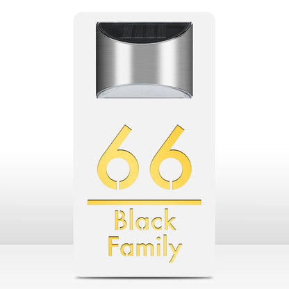 Personalized Solar House Sign LED Light Acrylic Plate Customized Address Plaque FYLZGO Custom