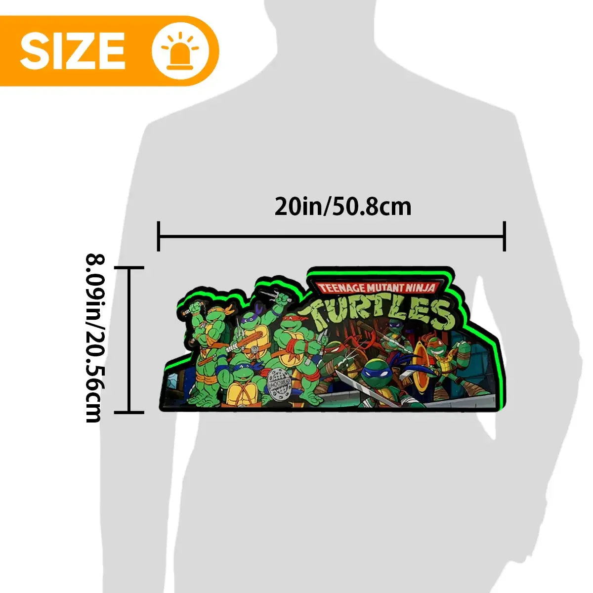TMNT Teenage Mutant Ninja Turtle Pinball Topper, 3D Printed Lightbox Powered by USB Band Dimm Wall Art Decor Man's Cave FYLZGO Signs