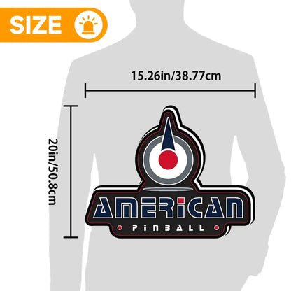 American Pinball Logo 3D Printed LED Lightbox Game Lightbox Logo 3D LED Light Box Retro Mega Drive Logo LED Lightbox Arcade Games Lightbox FYLZGO Signs