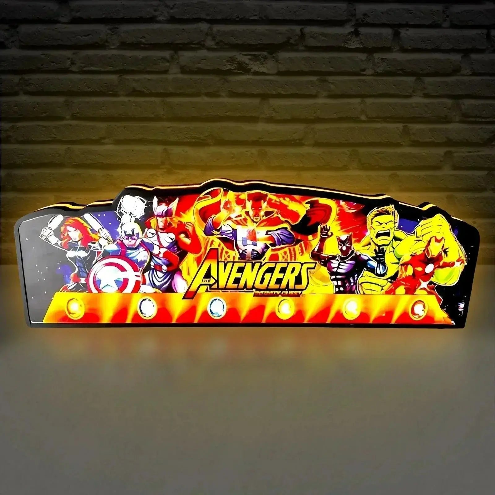 New Arrival Avengers Infinity Quest Pinball Topper 3D printed lightbox art Marvel LED, Dimmable, and USB powered FYLZGO Signs