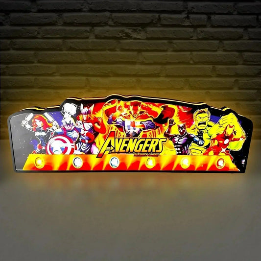 New Arrival Avengers Infinity Quest Pinball Topper 3D printed lightbox art Marvel LED, Dimmable, and USB powered FYLZGO Signs