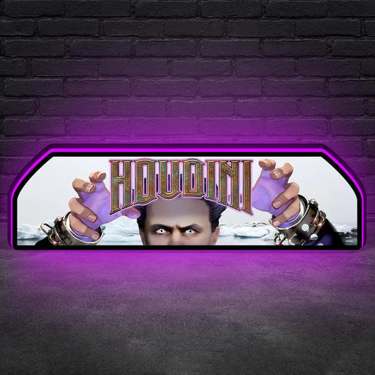 Houdini Pinball Topper LED Lightbox,  "Master of Mystery" 3D Printed Lightbox Rock Your Game FYLZGO Signs