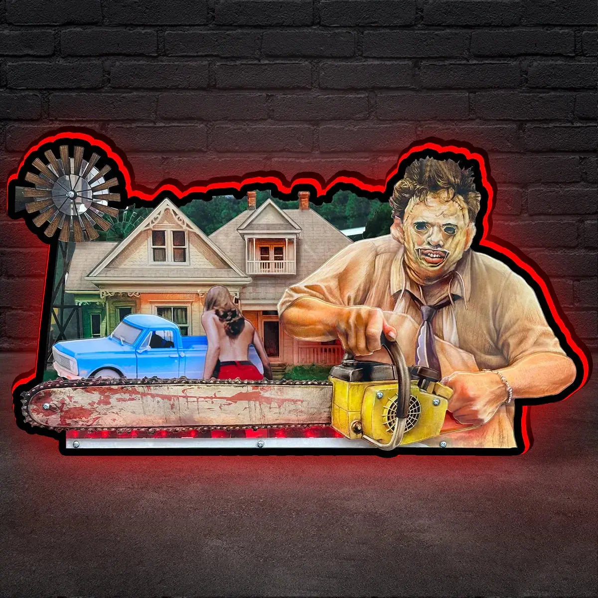 The Texas Chainsaw Massacre Pinball Topper LED Sign, 3D Printed Lightbox, USB Powered & Full Dimmable FYLZGO Signs
