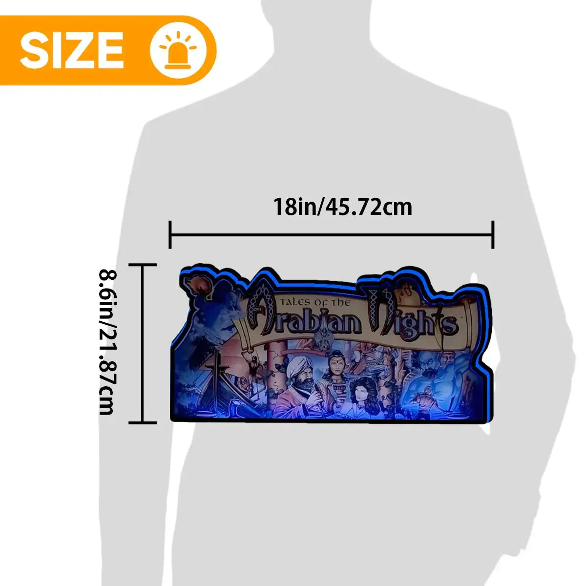 Tales of the Arabian Nights Pinball Topper, 3D Lightbox Printed Lightbox Powered by USB Band Dimm Wall Art Decor Man's Cave FYLZGO Signs