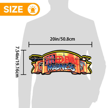 Medieval Madness Logo Led lightbox for Pinball Machine, 3D Printed Lightbox USB Powered & Full Dimmable FYLZGO Signs