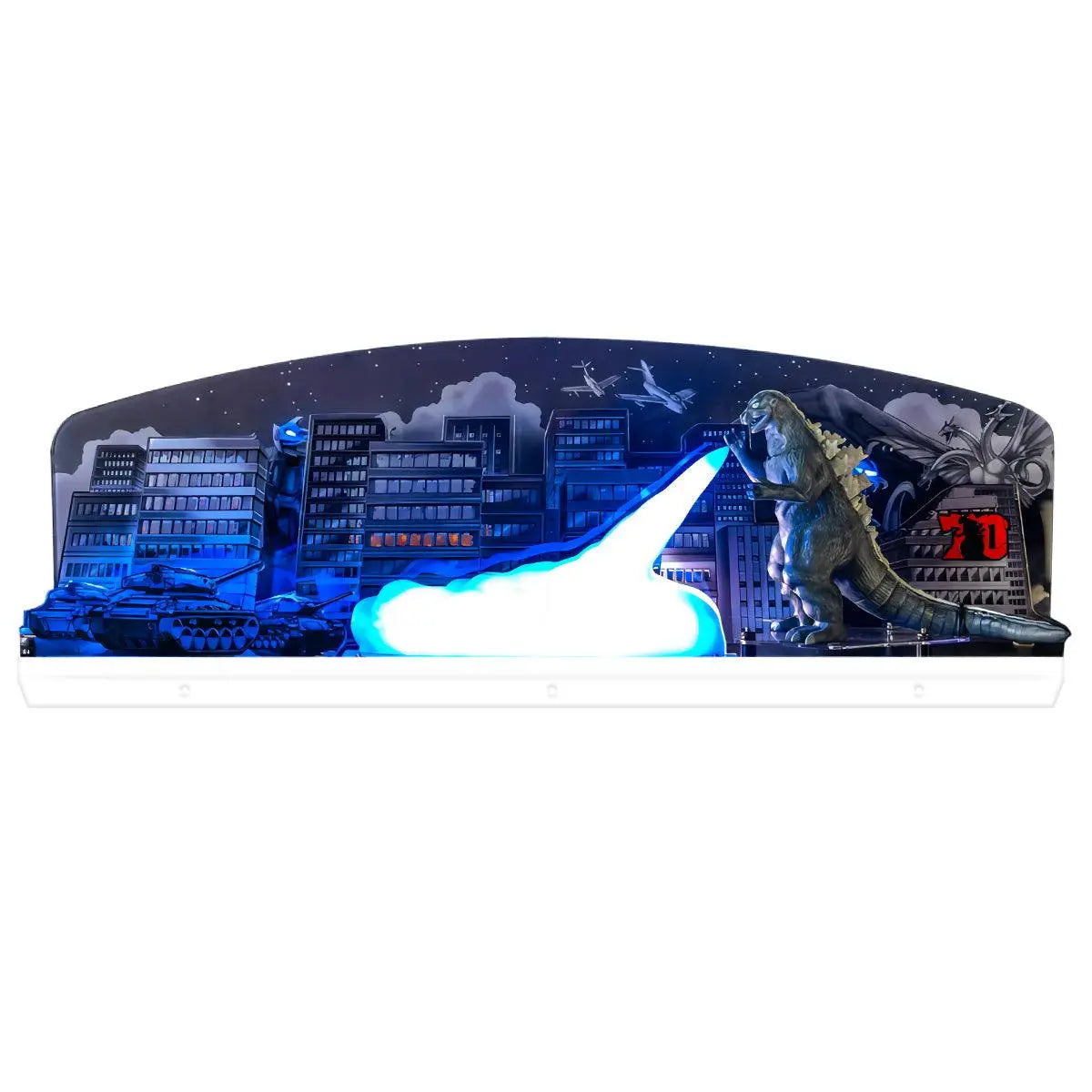Godzilla 70th Anniversary Pinball Acrylic LED Topper, for Pinball Machine, Pinball Topper FYLZGO Signs