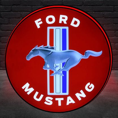 Ford Mustang Logo Custom 3D LED Topper Printed Lightbox FYLZGO Signs