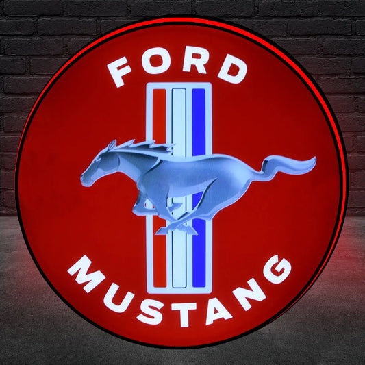 Ford Mustang Logo Custom 3D LED Topper Printed Lightbox FYLZGO Signs