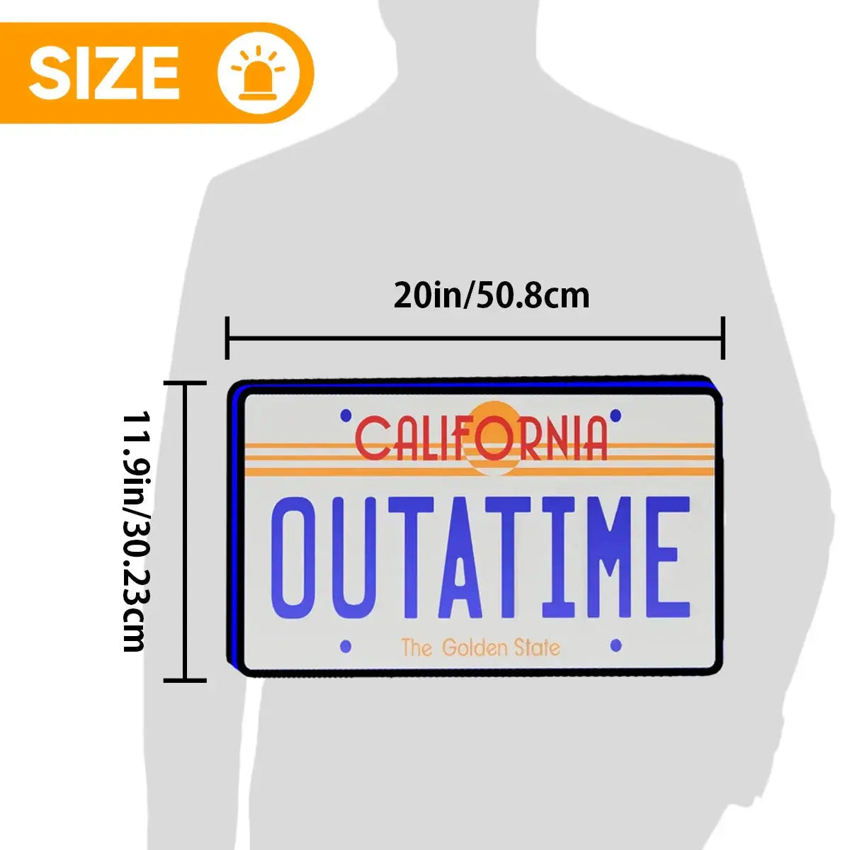 Back To The Future Outatime License Plate Led lightbox for Pinball Machine, 3D Printed Lightbox USB Powered & Full Dimmable FYLZGO Signs