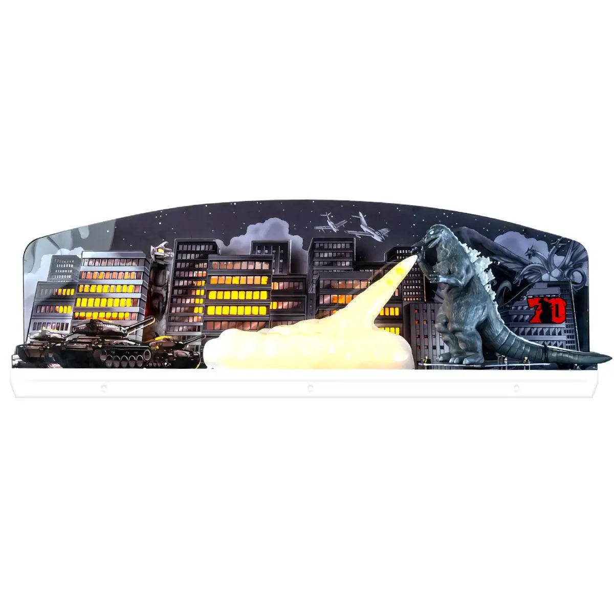Godzilla 70th Anniversary Pinball Acrylic LED Topper, for Pinball Machine, Pinball Topper FYLZGO Signs