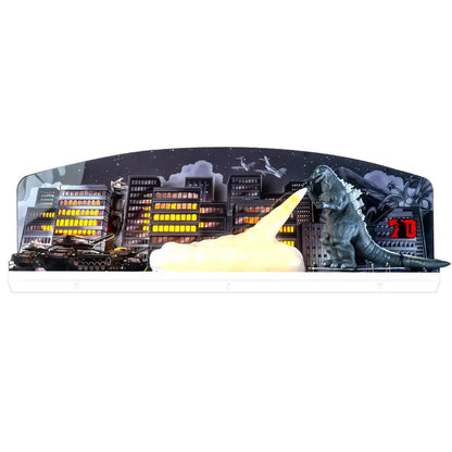 Godzilla 70th Anniversary Pinball Acrylic LED Topper, for Pinball Machine, Pinball Topper FYLZGO Signs