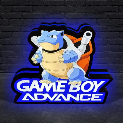 Gameboy advance Pokemon Blue Version LED Light Box, Perfect for Game Room FYLZGO Signs