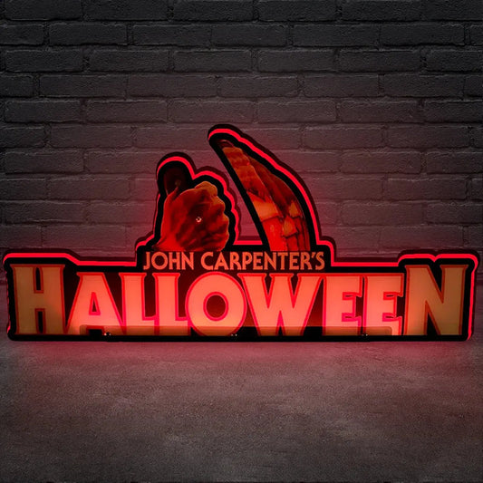 John Carpenter’s Halloween Pinball Topper LED Sign, 3D Printed Lightbox, USB Powered & Full Dimmable FYLZGO Signs