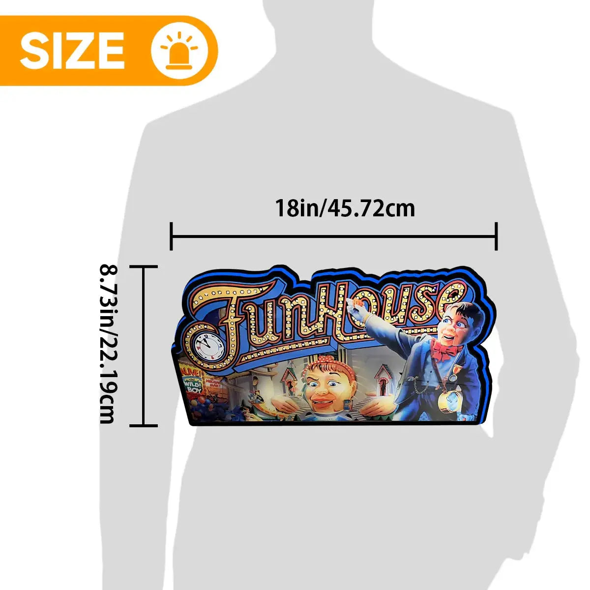 Funhouse Pinball Topper, 3D Printed Lightbox Powered by USB Band Dimm Wall Art Decor Man's Cave FYLZGO Signs