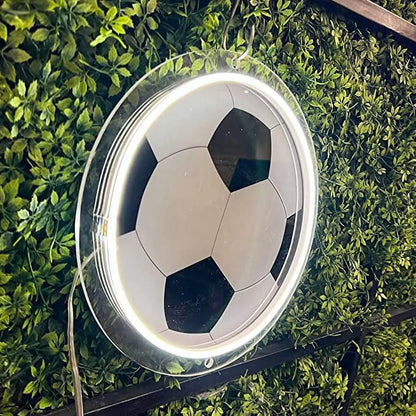 Soccer Neon Sign, UV Printed Soccer Ball Sign 12 x 12 inches Football Neon Sign FYLZGO Signs