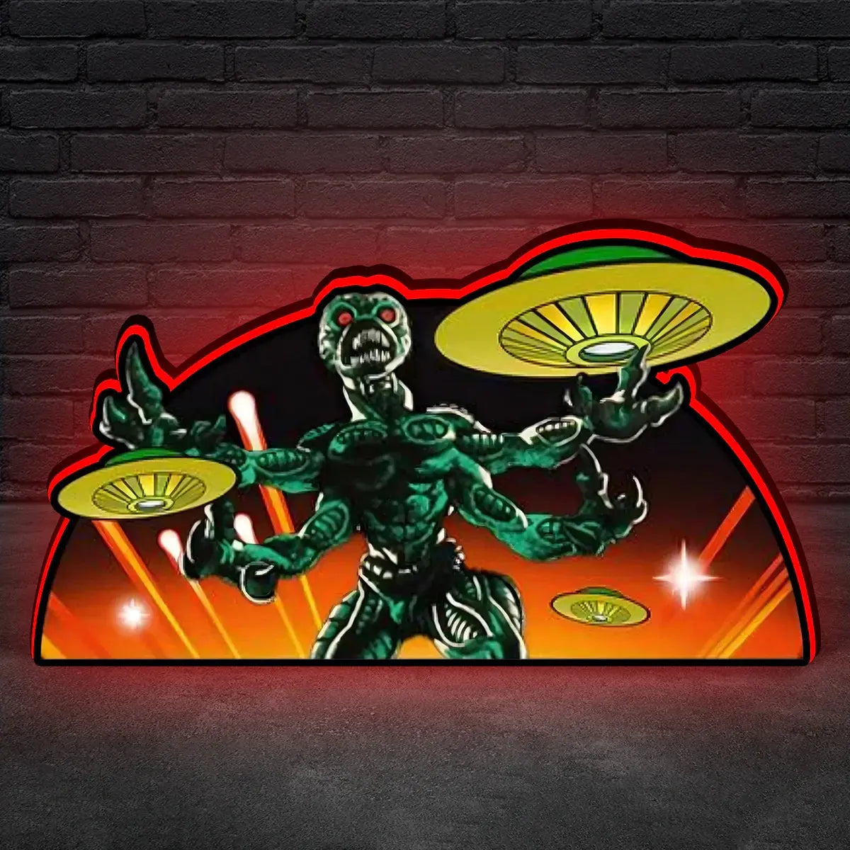 New Arrival Attack From Mars Pinball Topper 3D Printed Lightbox with USB and Dimmier FYLZGO Signs