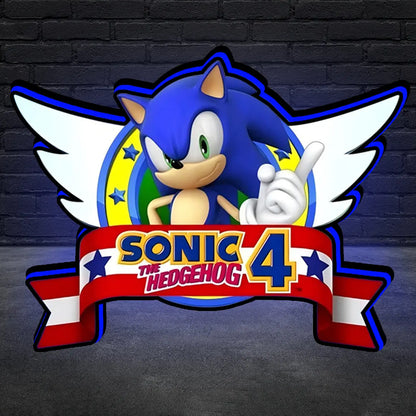 Sonic The Hedgehog Genesis 30th Anniversary 4" 3D Printed LED Lightbox Game Lightbox FYLZGO Signs