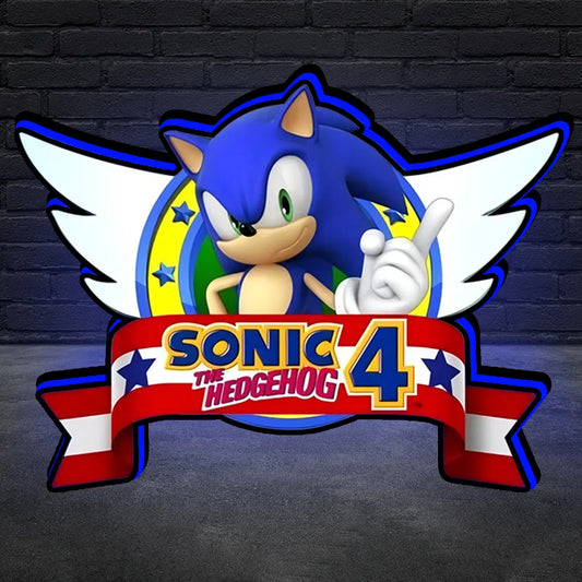 Sonic The Hedgehog Genesis 30th Anniversary 4" 3D Printed LED Lightbox Game Lightbox FYLZGO Signs