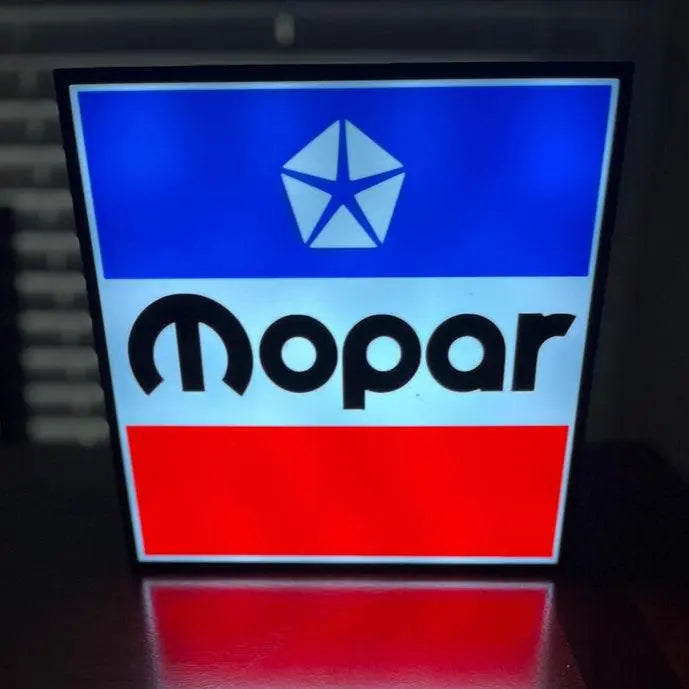 MOPAR Parts Lightbox RGB LED 3D Printed FYLZGO Signs