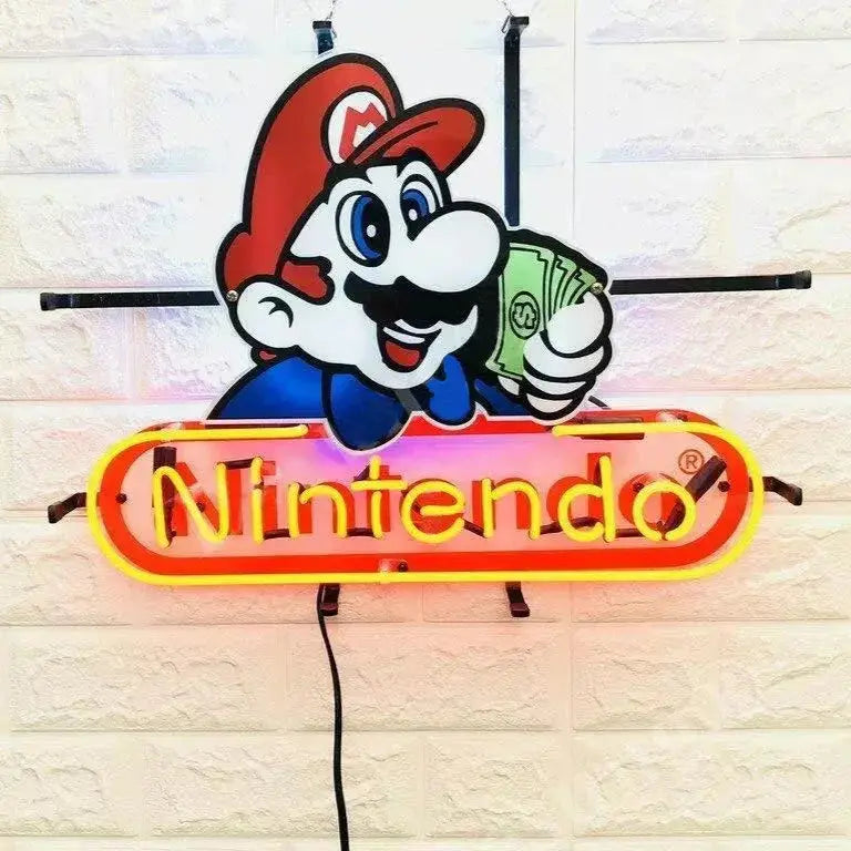 Nintendo Video Game 20"x16" Arcade Neon Sign USB Powered for Kids Room Decor,Insert Coin to Play Neon Sign Dimmable LED Neon Light Sign for Playroom Light Man Cave Game Room Bar FYLZGO Signs