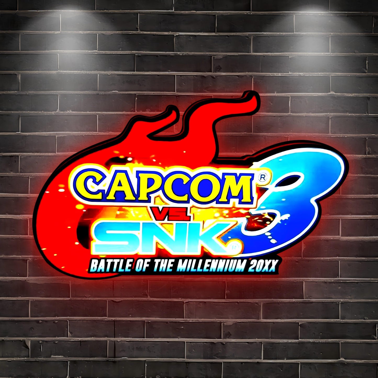 SNK vs. Capcom, Classic Arcade LED Light Box, Classic Fighting Game Arcade Toppers, LED Lightbox Pinball Topper FYLZGO Signs