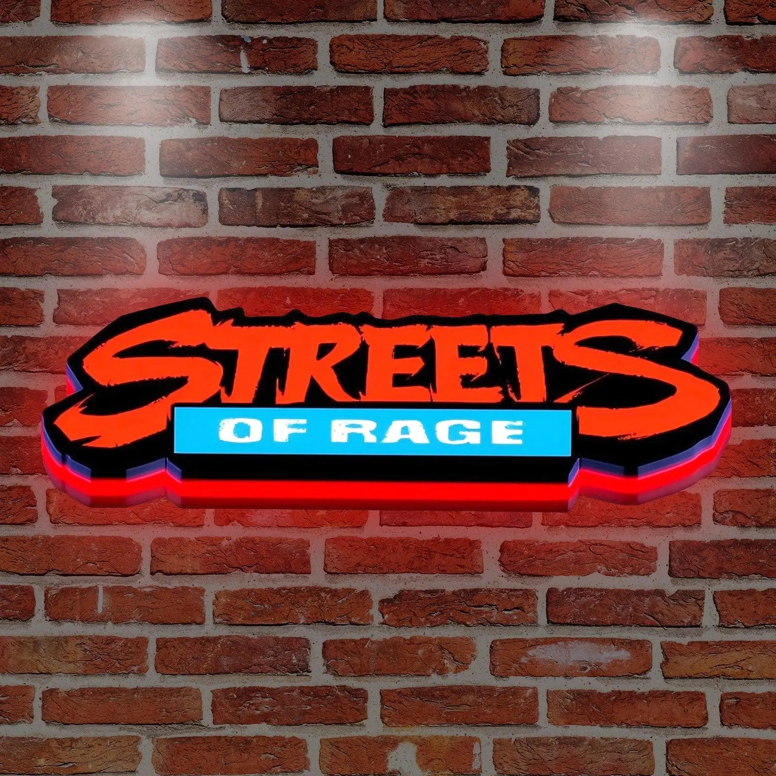 Rage 3D Printed LED Lightbox Street of Rage FYLZGO Signs