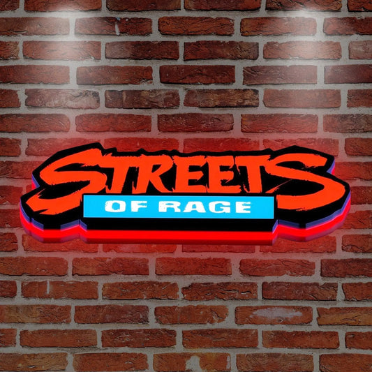 Rage 3D Printed LED Lightbox Street of Rage FYLZGO Signs
