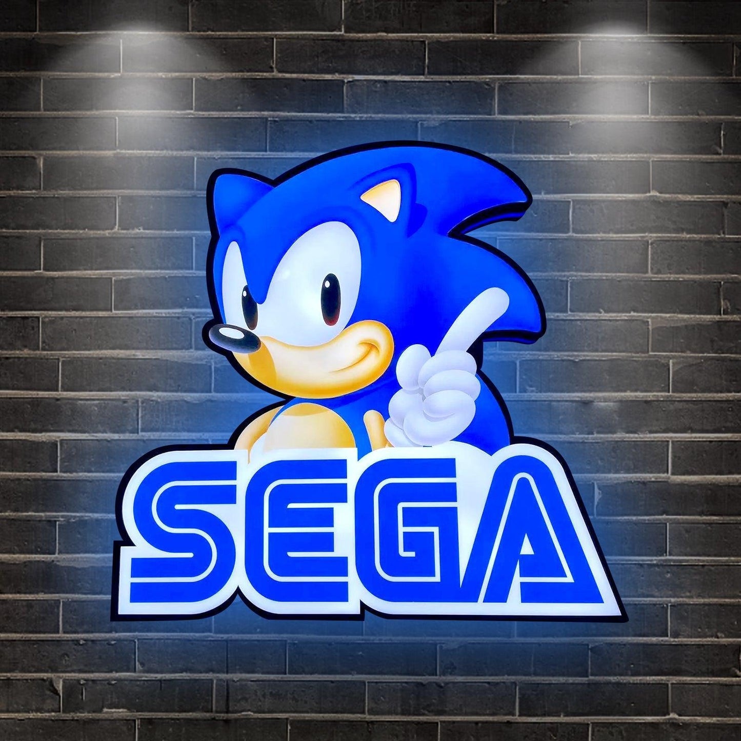 Sonic the Hedgehog SEGA Logo 3D LED Light Box, SEGA Sign Lightbox, Perfect for Game Room, Bedroom, Functional Dimmer, 5V, USB Plug In FYLZGO Signs
