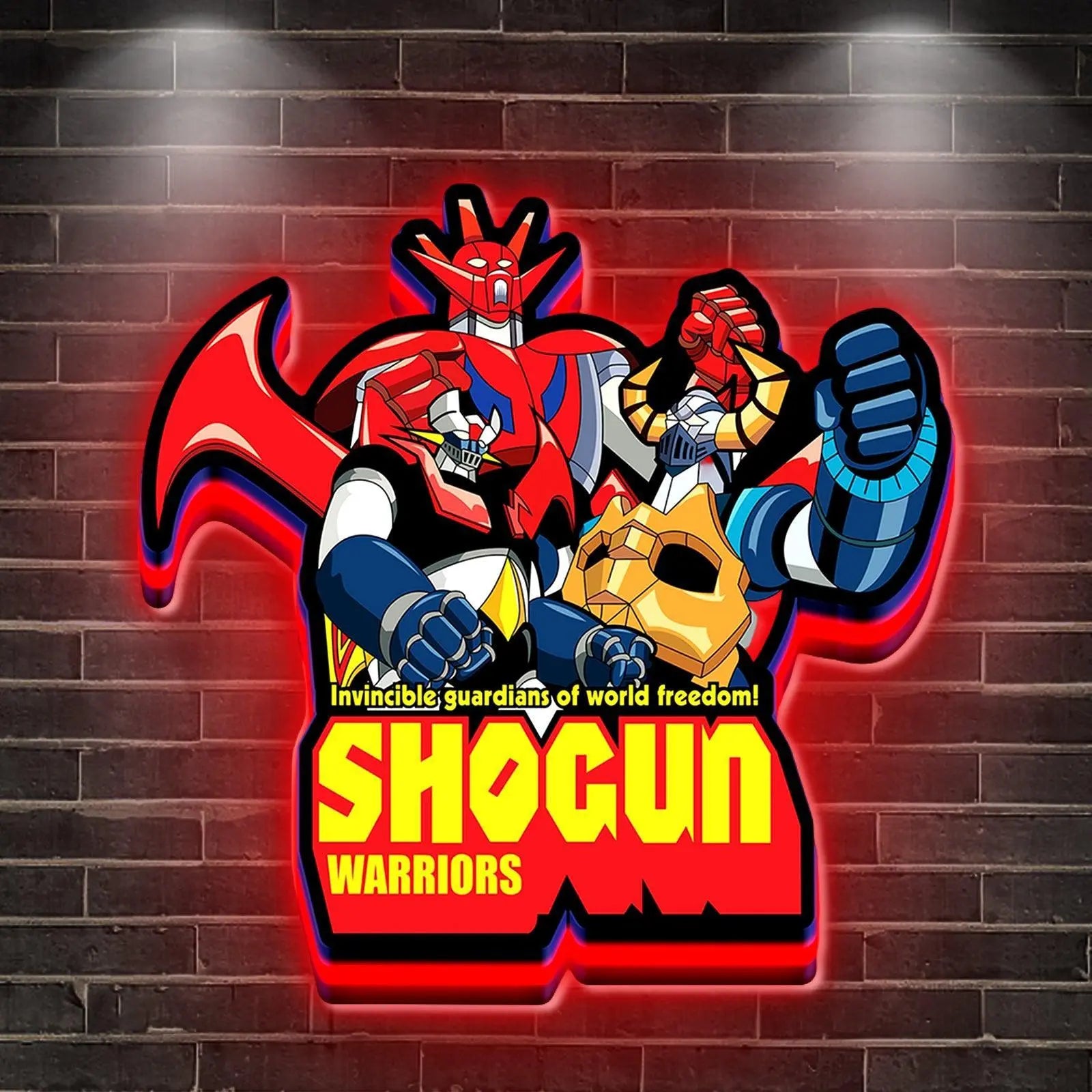 Shogun Team 3D Printed LED Lightbox for Gaming Room Decor FYLZGO Signs