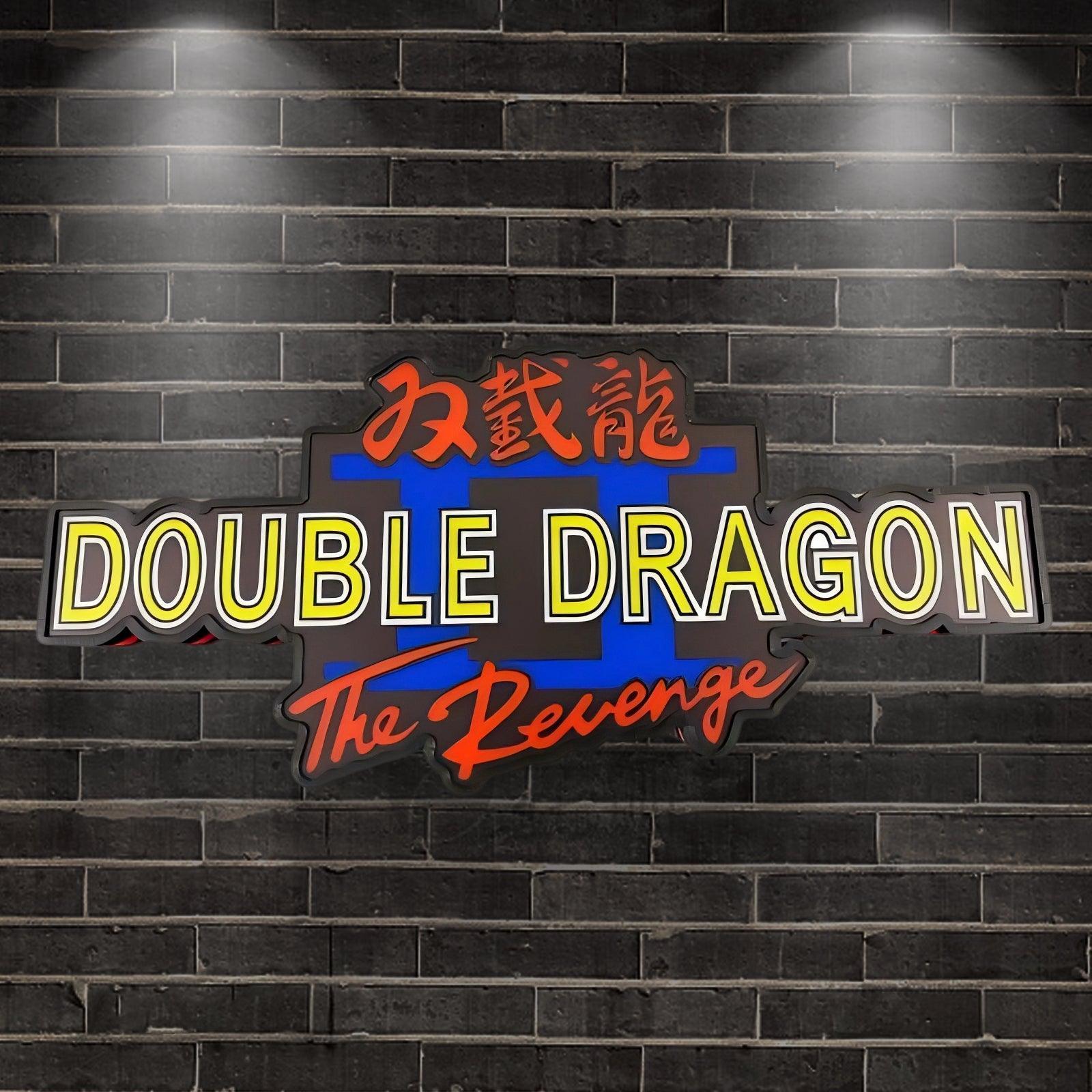Custom Double Dragon II The Revenge Logo LED Nightlight 3D Print Desktop Lightbox Signs RGB FYLZGO Signs