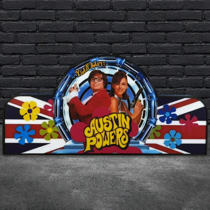 Austin Powers Pinball Topper for  Pinball Machine, 3D Printed Lightbox USB Powered & Full Dimmable FYLZGO Signs