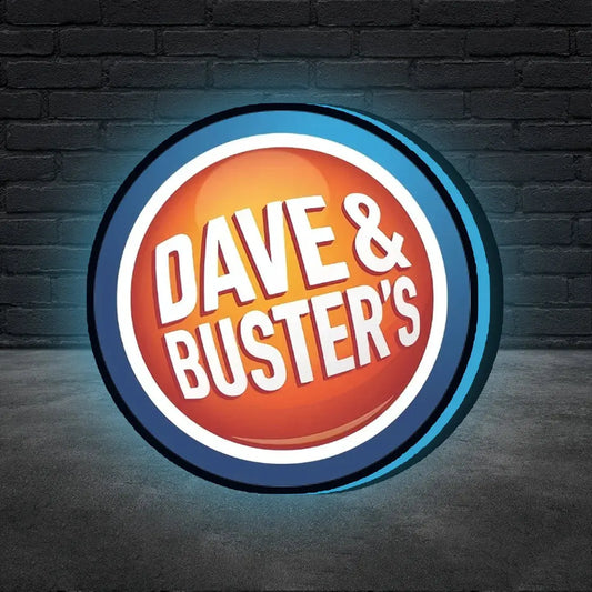 Dave & Buster 3D Printed Lightbox Lamp Light, Logo 3D Printed Lightbox FYLZGO Signs