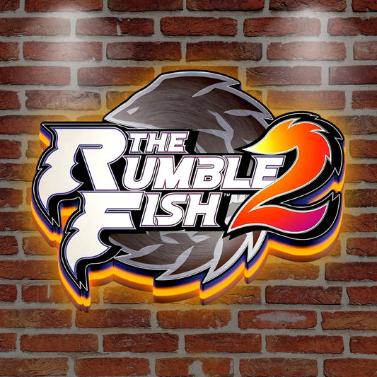 Fish Rumble II 3D Printed LED Lightbox for Gaming Room Decor FYLZGO Signs
