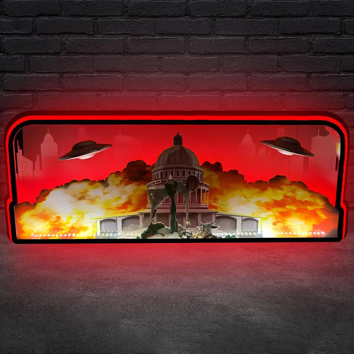 Attack From Mars Pinball Topper LED Lightbox, 3D Printed Lightbox Rock Your Game FYLZGO Signs