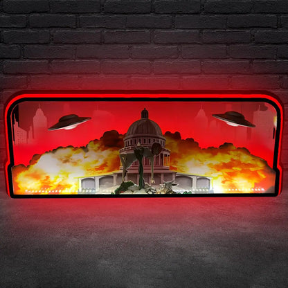 Attack From Mars Pinball Topper LED Lightbox, 3D Printed Lightbox Rock Your Game FYLZGO Signs