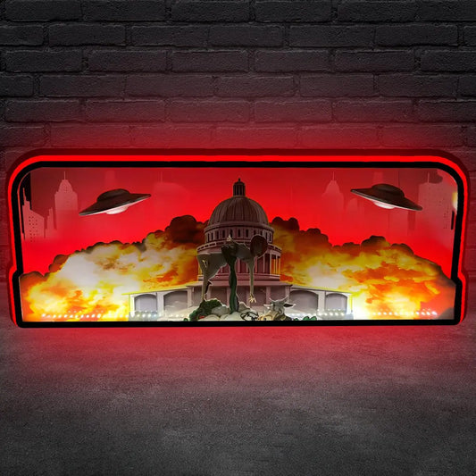 Attack From Mars Pinball Topper LED Lightbox, 3D Printed Lightbox Rock Your Game FYLZGO Signs