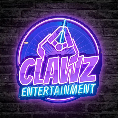 Clawz Entertainment Neon Sign UV-Printed Neon Sign Claw Machine Topper for Claw Arcade Game Machine, Game Room Decor FYLZGO Signs