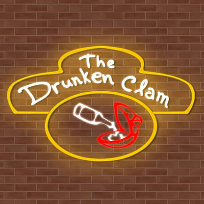 The Drunken Clam 20"x16" Family Guy Arcade Neon Sign USB Powered for Bar Sign Neon Sign Dimmable LED Neon Light Sign for Playroom Light Man Cave Game Room Bar FYLZGO Signs