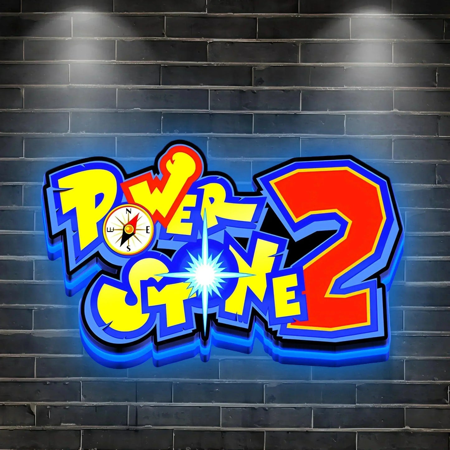 Power Stone ll 3D Printed LED Lightbox for Gaming Room Decor FYLZGO Signs