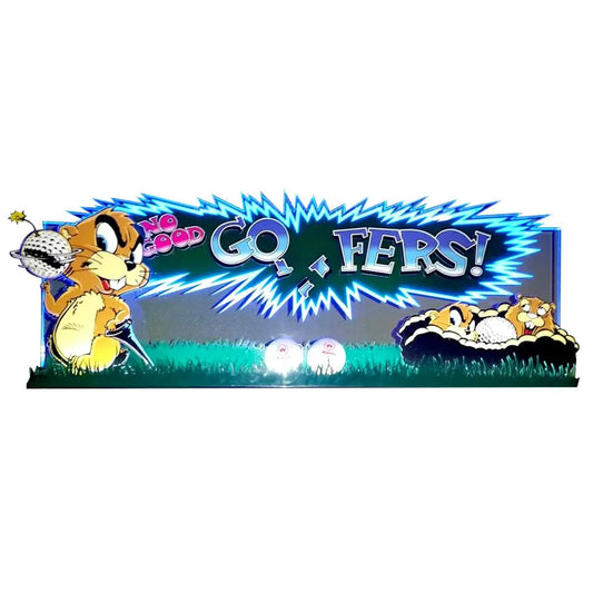 No Good Gofers Pinball Topper 3D Acrylic LED Topper, for Pinball Machine, Pinball Topper FYLZGO Signs