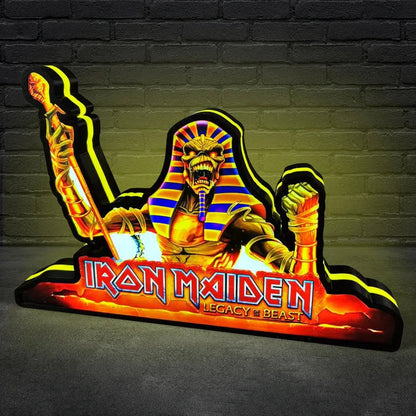 Iron Maiden Legacy of the Beast Pinball Topper LED Lightbox, Arcade Game Led Lightbox, Perfect for Game Room or Pinball Machine FYLZGO Signs