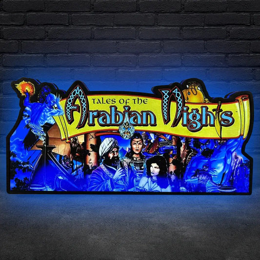 Tales of the Arabian Nights Pinball Topper, 3D Lightbox Printed Lightbox Powered by USB Band Dimm Wall Art Decor Man's Cave FYLZGO Signs