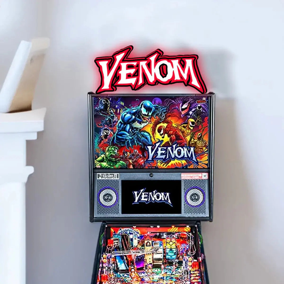 Venom Logo LED Light Box Fully Darkable USB Powered, Pinball Arcade Decor, Perfect for Game Room or Pinball Machine FYLZGO Signs