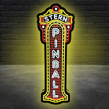 Stern Pinball Logo 3D Printed LED Lightbox Game Lightbox Logo 3D LED Light Box Retro Mega Drive Logo LED Lightbox Arcade Games Lightbox FYLZGO Signs